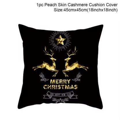 Christmas Cushion Cover Merry Christmas Decorations for Home 2023 Christmas Ornament Navidad Xmas Santa Natal Noel New Year 2024