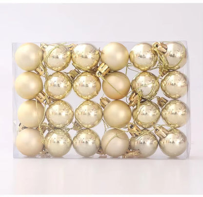 144/24Pcs Mini Electroplated Christmas Balls Set Xmas Tree Pendant Christmas Ball Hanging Ornament for New Year Party Home Decor