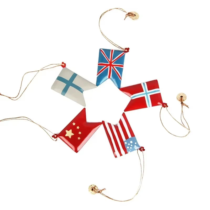 Nordic Denmark'S Same Christmas Tree Decoration Pendant Soldier Angel Double Sided Iron Sheet Metal Pendant Christmas Decor