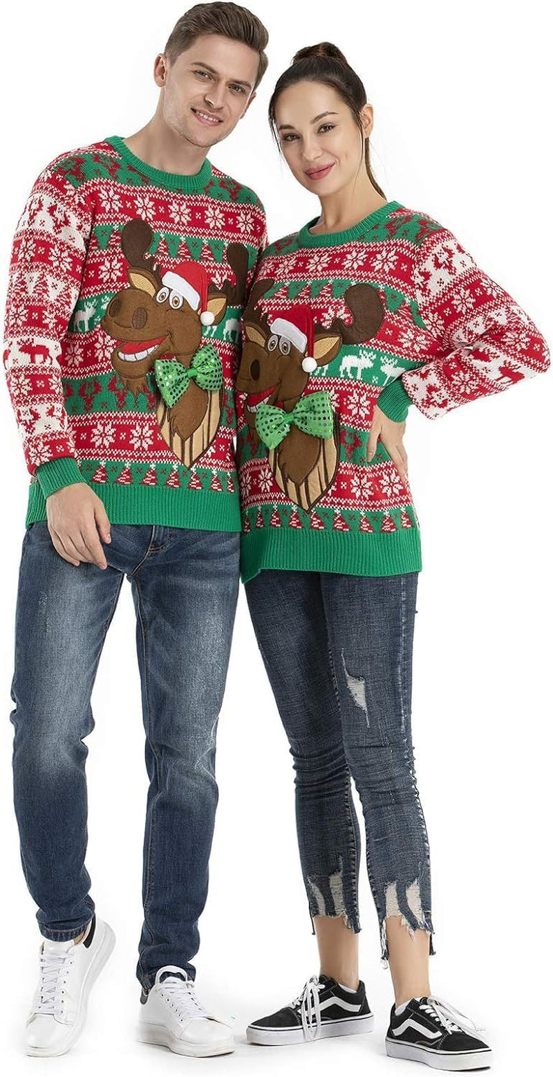 Unisex Men'S LED Christmas Jumper Pullover Funny Santa Rudolph Llama Reindeer Xmas Tree Women'S Party Lightup Sweaters