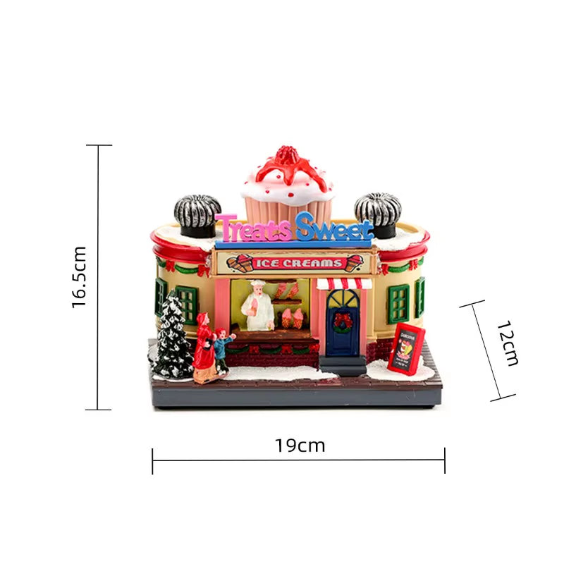 Christmas New Year Gift Rotating Glowing Octave Box Xmas Creative Kitchen Ornament Decoration Christmas Children Music Box Gift