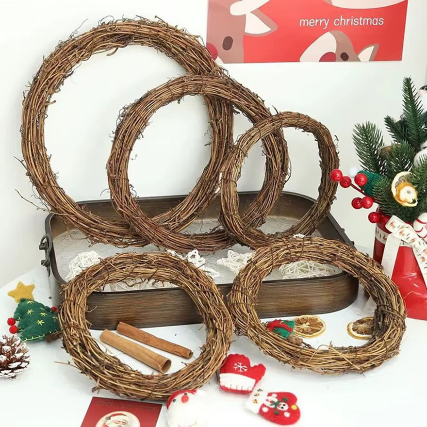 10Cm/15Cm/20Cm Artificial Rattan Frame Home Wedding Christmas Party Outdoor Garden Decor DIY Bride Wreath Door Hanging Accessory