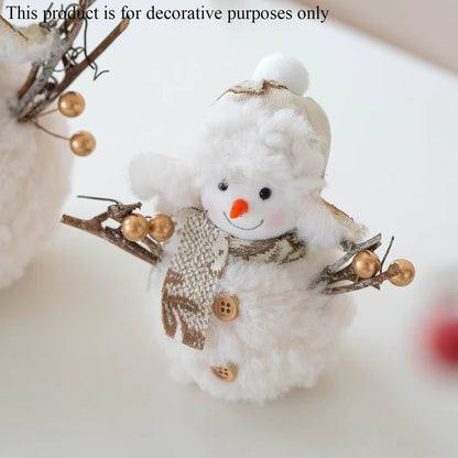 1Pc/3Pc Pink Knitted Christmas Snowman Ornaments, Desktop Decorations, Small Holiday Party Figurines, Holiday Party Decorations