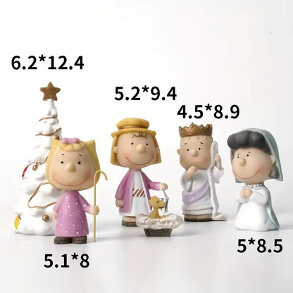 Crafts Resin Peanut Christmas Tree Cartoon Ornaments Custom for the Holidays the Christmas Figurines Pageant Peanuts Nativity Se