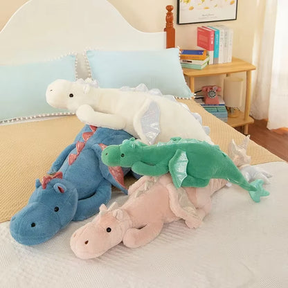 150Cm Small Flying Dragon Doll Dinosaur Soft Stuffed Animal Sleeping Pillow Cushion Christmas Gifts for Kids and Girls