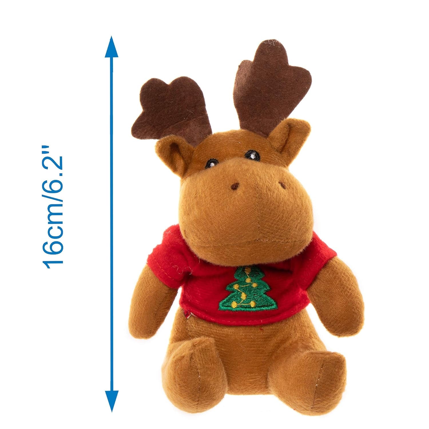 AF816 Reindeer Christmas Jumper Plush Pals — Novelty Toys for Kids, Perfect Party, Loot or Prize Bag Filler (Pack of 3), Assorted