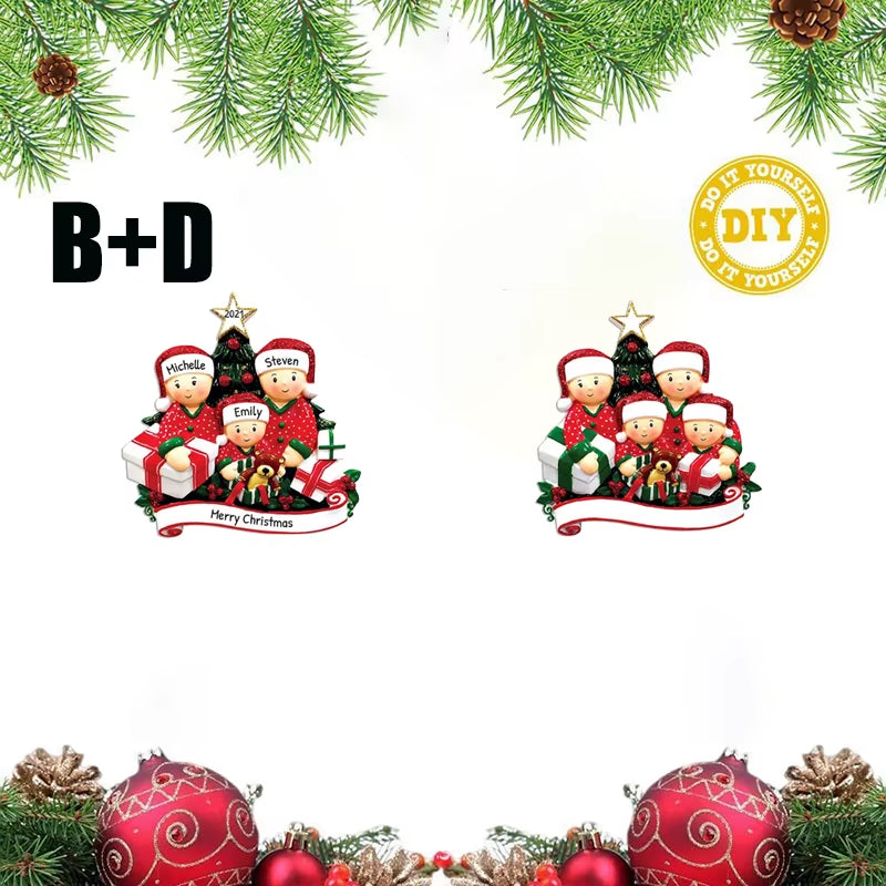 Christmas Pendant DIY Personal Family Christmas Decorations for Home 2D Acrylic Christmas Tree Hanging Ornament New Year 2026