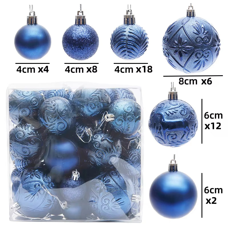 29/40/50Pcs Silver Red Special-Shaped Christmas Ball Ornaments Christmas Tree Party Decoration Christmas Spheres Pendant New