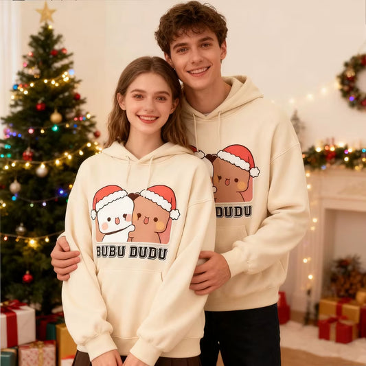 Bubu Dudu Christmas Sweatshirt Cute Couple Matching Clothing Kawaii Holiday Outfit Women Men Xmas Festival Costumes Casual Tops