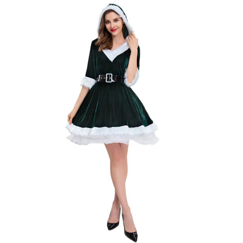Fashion Miss Claus Dress Santa Claus Cosplay Suit Women Christmas Carnival Party Costumes Xmas New Year Sexy Performance Outfits