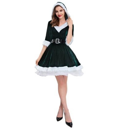 Fashion Miss Claus Dress Santa Claus Cosplay Suit Women Christmas Carnival Party Costumes Xmas New Year Sexy Performance Outfits