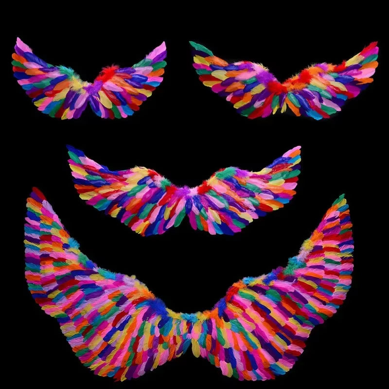 1Pcs Child Adult Angel Feather Wing Show Fairy Costume Cosplay Props Party Wedding Birthday Gift Halloween Decoration Christmas