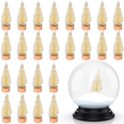 5/500Pcs Mini Christmas Tree Small Artificial Christmas Tree Ornament Cedar Pine Sisal Tabletop Merry Christmas Party Decoration
