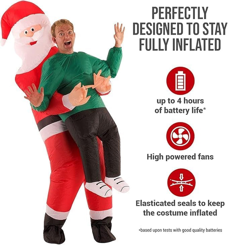 Morph Inflatable Santa Costume Adult, Blow up Santa Costume, Inflatable Christmas Costumes, Christmas Fancy Dress