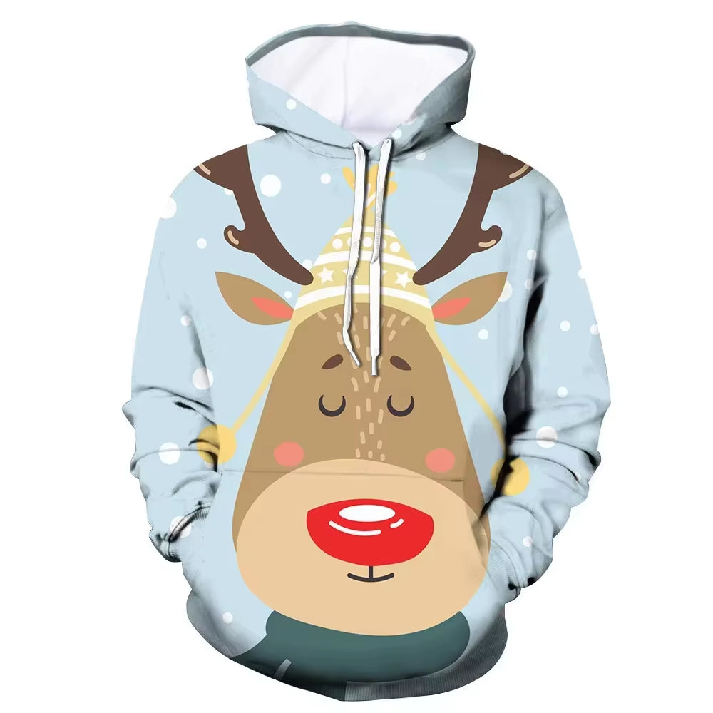 Autumn and Winter Men'S Clothes 3D Printed Christmas Pattern Men'S Hoodie Men Loose Casual Oversized Kid Hoodie Women Hoodie