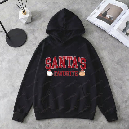 Santa’S Favorite Bubu Dudu Sweatshirt Cute Christmas Hoodies Holiday Gift for Her Winter Outfit Women Men Casual Fashion Apparel