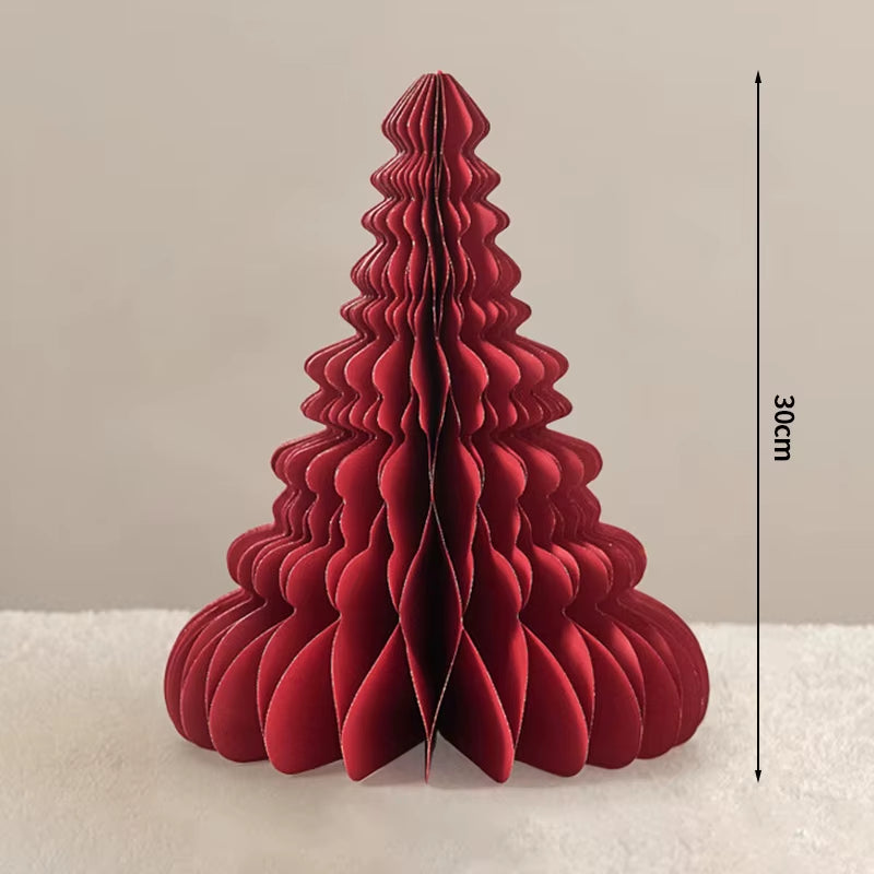 Christmas Tree Honeycomb Ball Decoration 3D Merry Christmas Ornament Paper Hanging Xmas Tree Model 2026 Party Favors Navidad