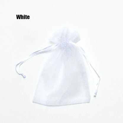 RE 100Pcs 22 Colors 7X9 9X12Cm 10X15 13X18Cm Wedding Christmas Gift Drawable Organza Bags Jewelry Packaging Display & Pouches 13