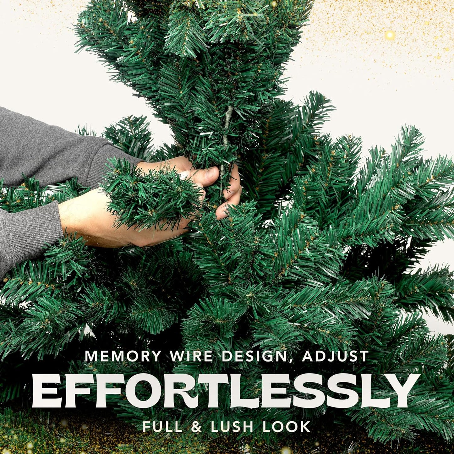 Christmas Tree 6Ft – Premium Artificial Xmas Tree with Metal Stand | Lush PVC Branches, Easy Assembly, Customisable with Baubles & Decor | Realistic Christmas Decorations for Holiday