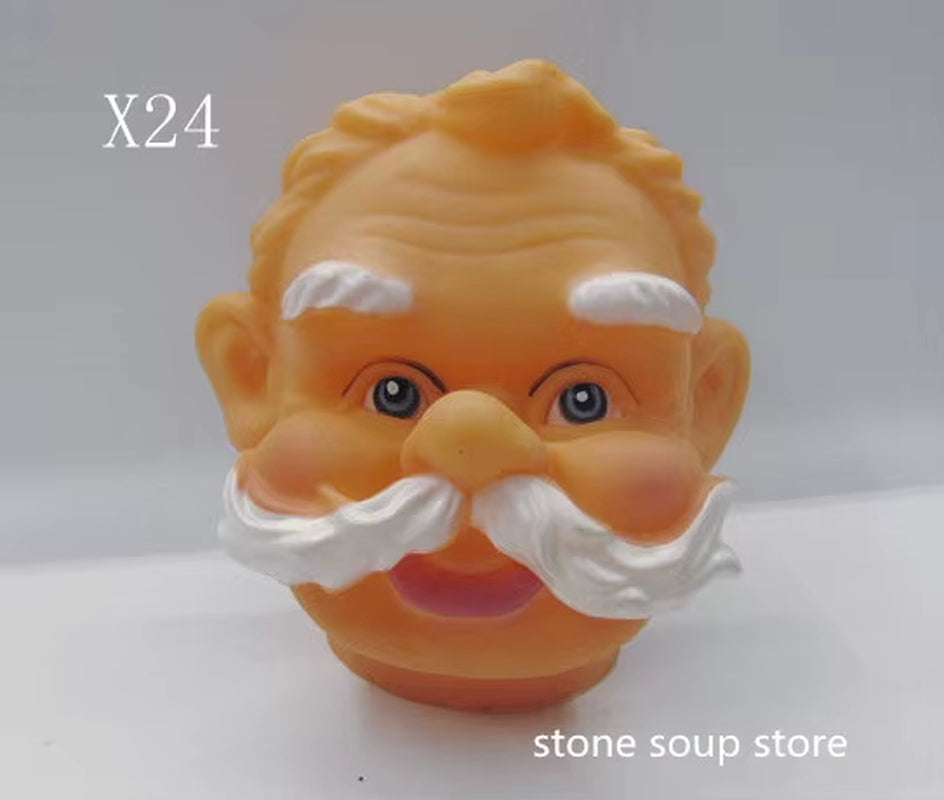 1Pc High-Quality 3D Vinyl Santa Claus Head Christmas Decorations Diy Accessories Craft Ornament Elderly Face