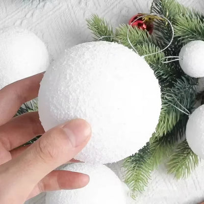 54/6PCS Foam Christmas Balls Xmas Tree Hanging Pendant White Snowball Wedding New Year Party Home Decorations Ball Ornament
