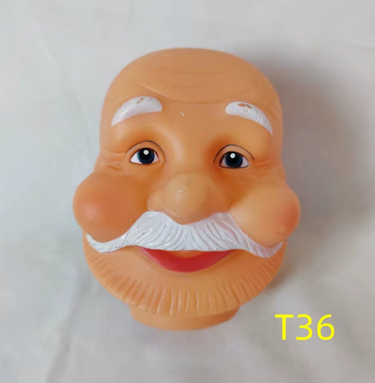 1Pc High-Quality 3D Vinyl Santa Claus Head Christmas Decorations Diy Accessories Craft Ornament Elderly Face
