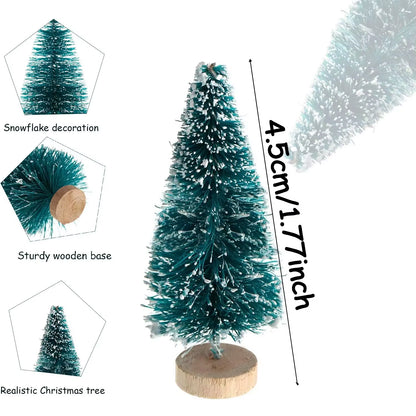5/500Pcs Mini Christmas Tree Small Artificial Christmas Tree Ornament Cedar Pine Sisal Tabletop Merry Christmas Party Decoration