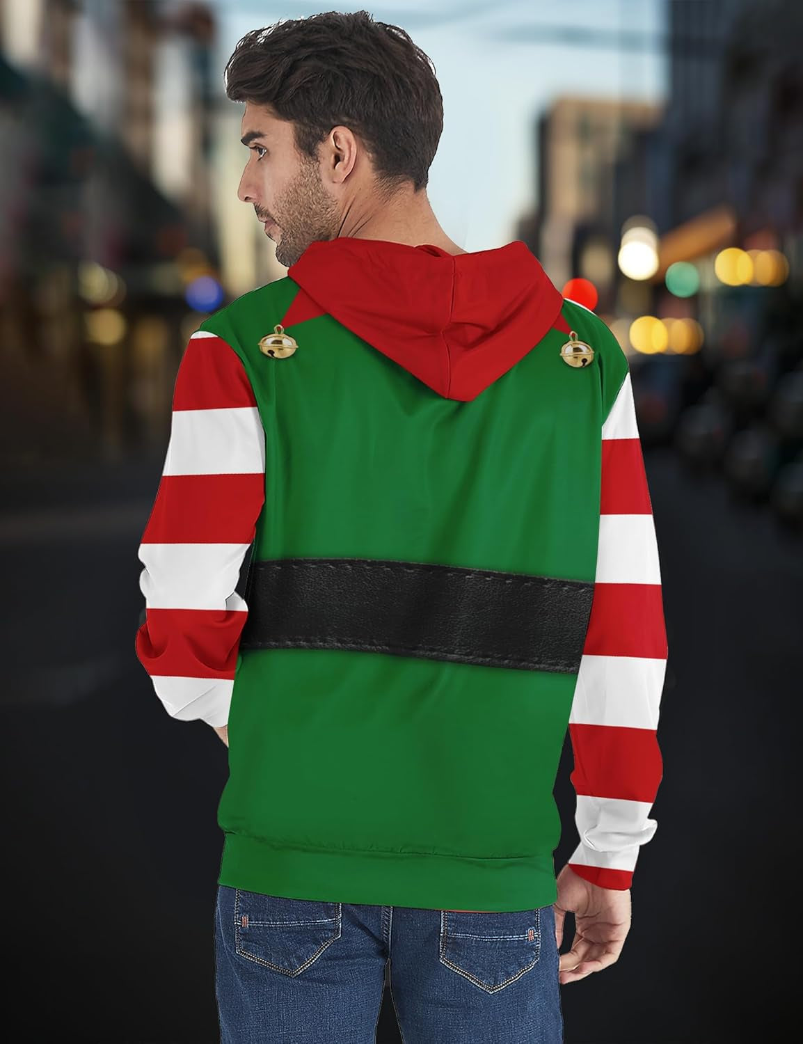 Ugly Christmas Hoodies Men Women Funny 3D Print Patterns Sweatshirt Pullover Couples Xmas Party Cool Tracky Hooded Jumper with Pockge