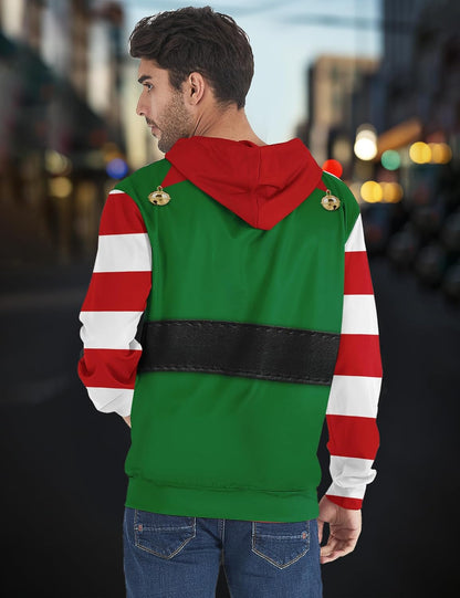 Ugly Christmas Hoodies Men Women Funny 3D Print Patterns Sweatshirt Pullover Couples Xmas Party Cool Tracky Hooded Jumper with Pockge