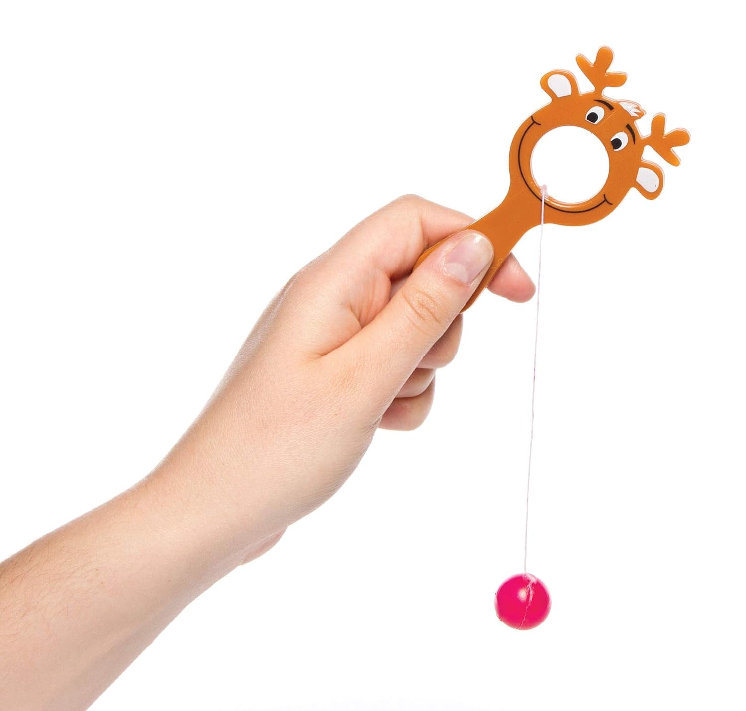 AF834 Mini Reindeer Bat & Ball Games Value Pack — Christmas Novelty Toys for Kids, Perfect Party, Loot, Prize Bag or Stocking Filler (Pack of 5), Assorted