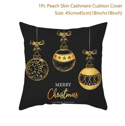 Christmas Cushion Cover Merry Christmas Decorations for Home 2023 Christmas Ornament Navidad Xmas Santa Natal Noel New Year 2024