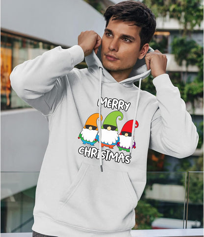 Merry Christmas Mens Hoody Three Gnomes Merry Christmas Jumper Boys Xmas Style Girls Kids Gift Pullover Funny Novelty Hoodie Printed Design
