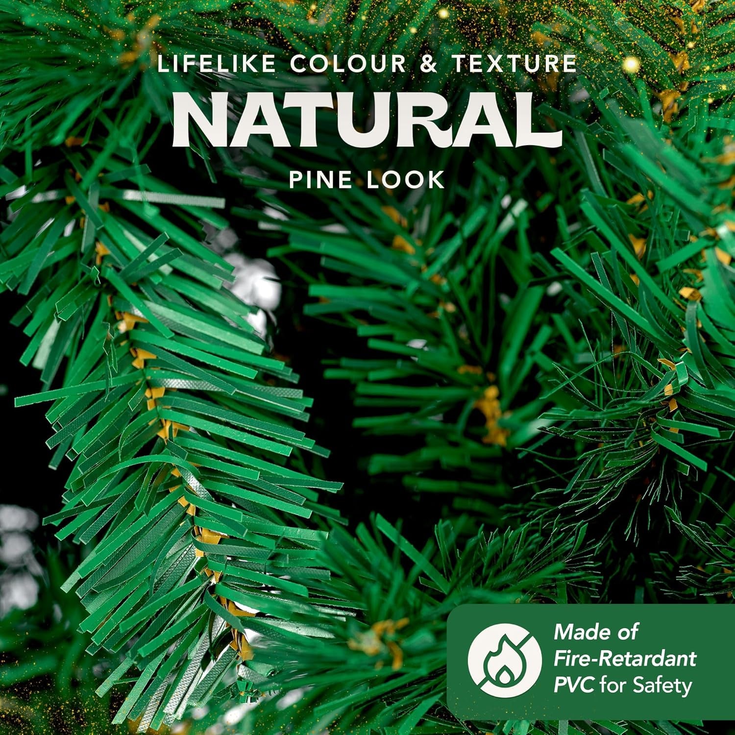 Christmas Tree 6Ft – Premium Artificial Xmas Tree with Metal Stand | Lush PVC Branches, Easy Assembly, Customisable with Baubles & Decor | Realistic Christmas Decorations for Holiday