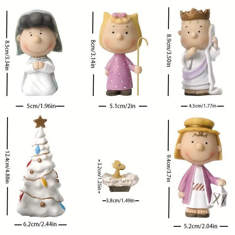 Crafts Resin Peanut Christmas Tree Cartoon Ornaments Custom for the Holidays the Christmas Figurines Pageant Peanuts Nativity Se