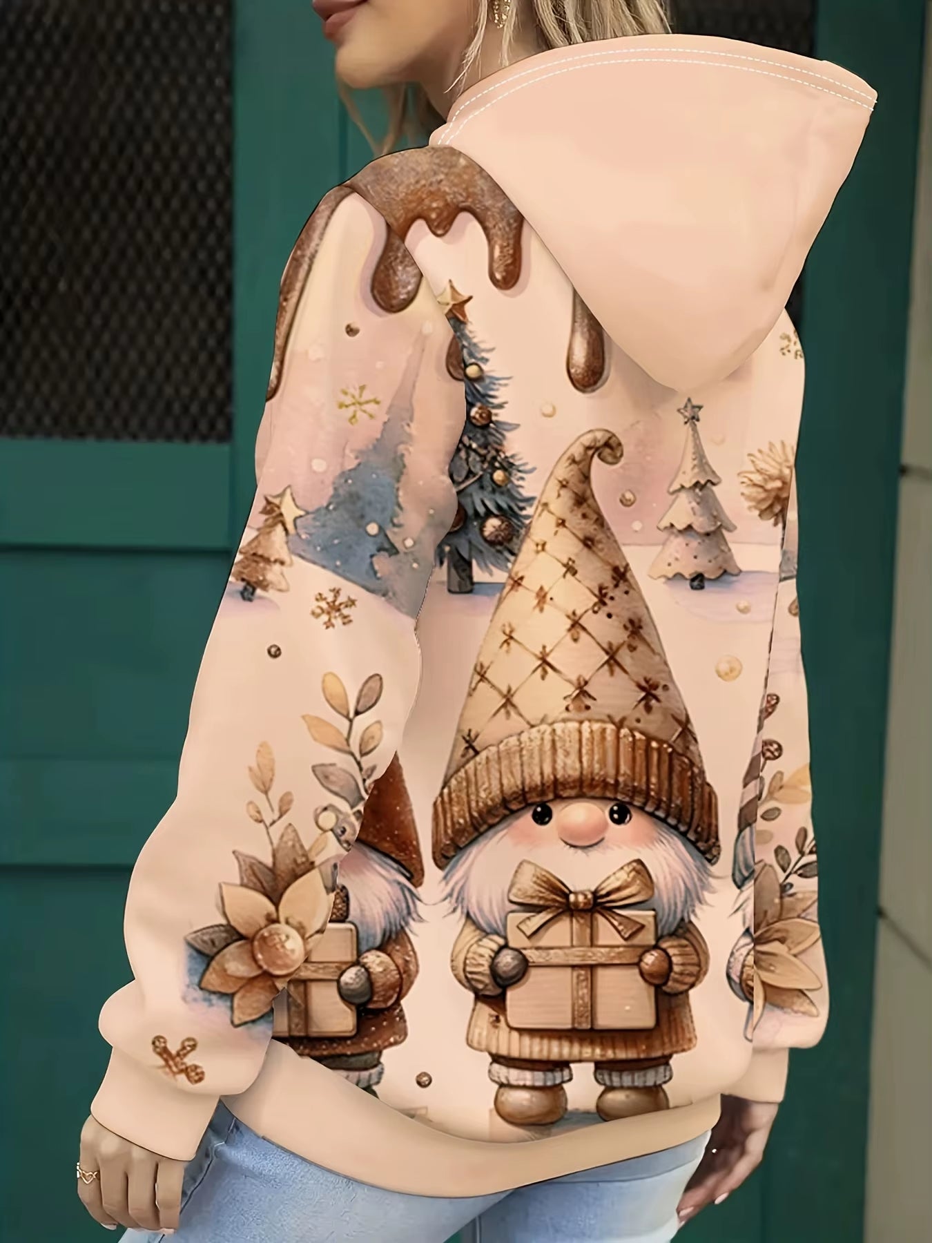 Christmas Santa Claus 3D Printed Pullover Hooded Sweatshirt Autumn and Winter Men'S and Women'S Couple'S Large Size Sweatshirt