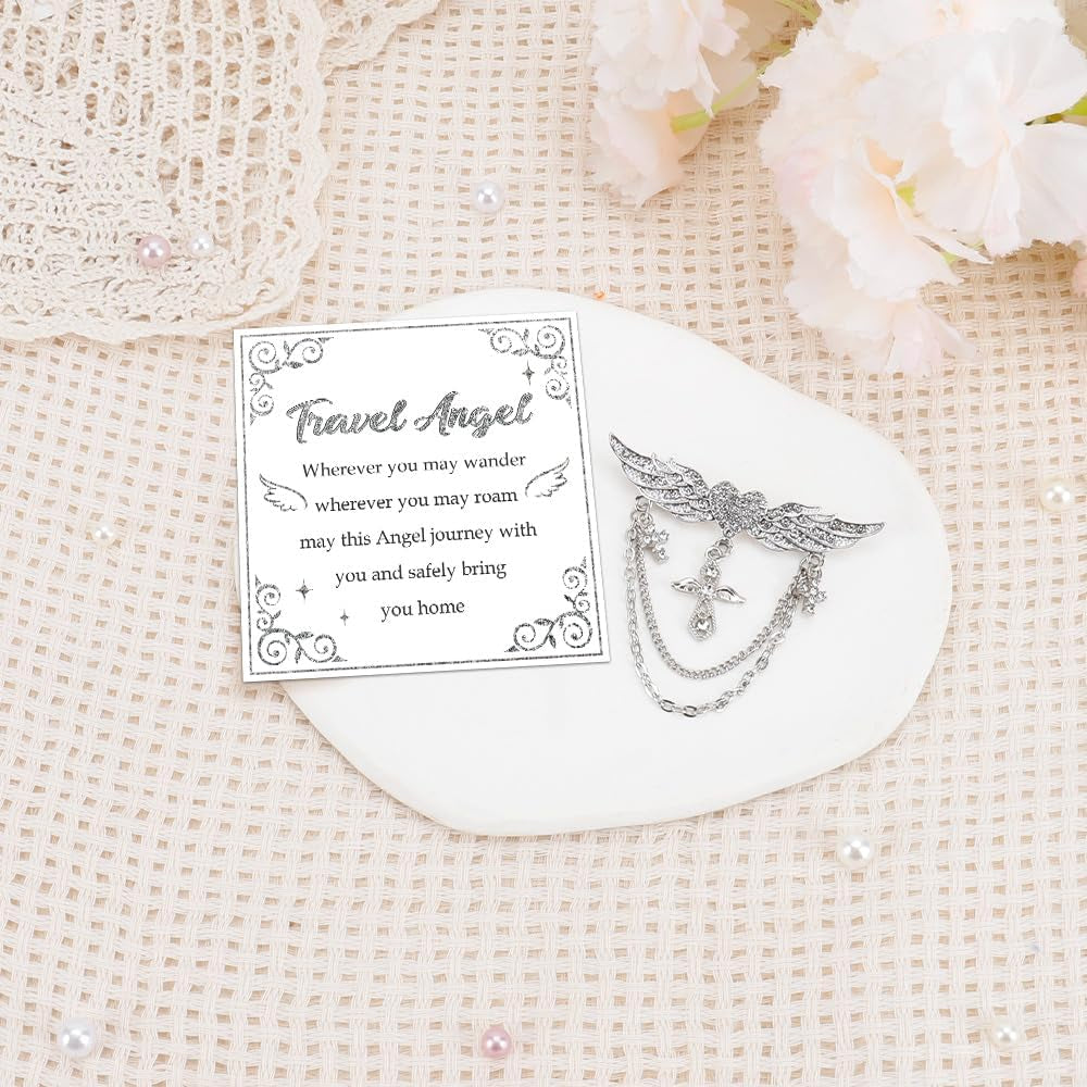 Brooch Guardian Angel Gifts for Women Christmas Gifts Ideas Birthday Gift for Nan Mum Friends Sister Christian Christening Gift for Girls Her Hijab Pins Guardian Angel Brooches for Women Uk