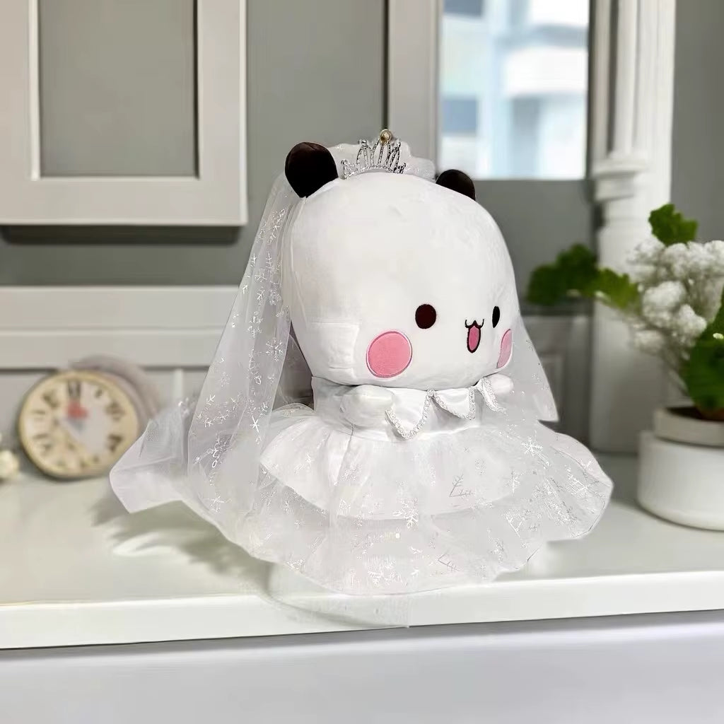 Bubu Wedding Dress Version Panda Plush Cartoon Peripheral Panda Bear Doll Kawaii Stuffed Soft Pillow Toy Children Xmas Gifts
