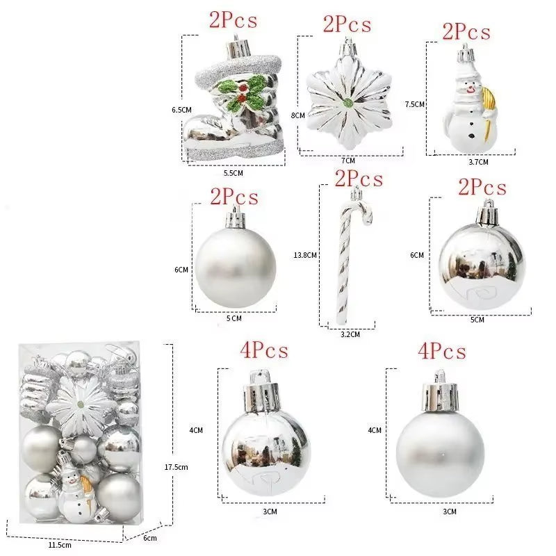 20/29Pcs Christmas Ball Decoration Hanging Christmas Tree Pendant Ornaments for Home Room Decor New Year 2026 Gifts Accessories