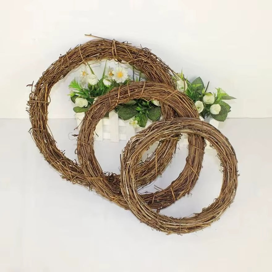 10Cm/15Cm/20Cm Artificial Rattan Frame Home Wedding Christmas Party Outdoor Garden Decor DIY Bride Wreath Door Hanging Accessory