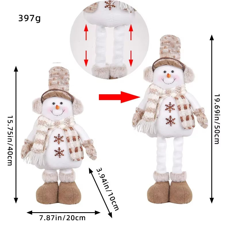 Wholesale Christmas Decorations Factory Doll Knit Deer Santa Claus Expandable Figurine Window Scene Arrangement Ornament
