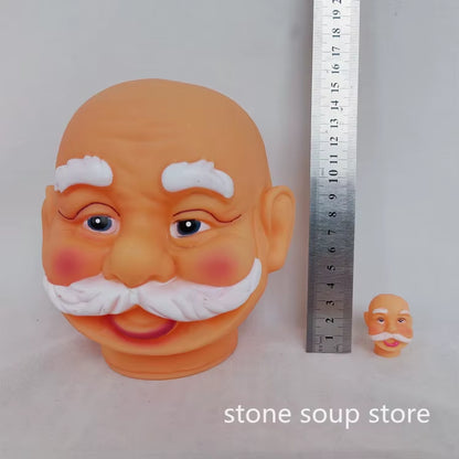 1Pc High-Quality 3D Vinyl Santa Claus Head Christmas Decorations Diy Accessories Craft Ornament Elderly Face