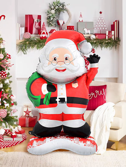 1Pc Standing Santa Claus Foil Balloon, Christmas Decoration, Christmas Theme Party, Theme Holiday Party, New Year Party Family