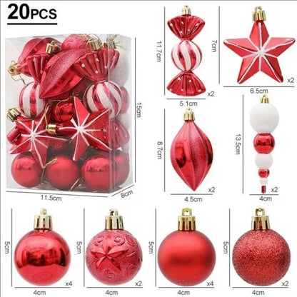 20/29Pcs Christmas Ball Decoration Hanging Christmas Tree Pendant Ornaments for Home Room Decor New Year 2026 Gifts Accessories
