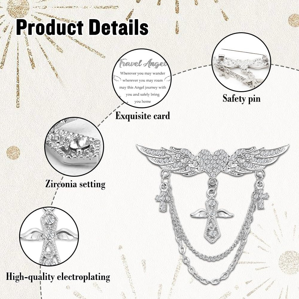 Brooch Guardian Angel Gifts for Women Christmas Gifts Ideas Birthday Gift for Nan Mum Friends Sister Christian Christening Gift for Girls Her Hijab Pins Guardian Angel Brooches for Women Uk