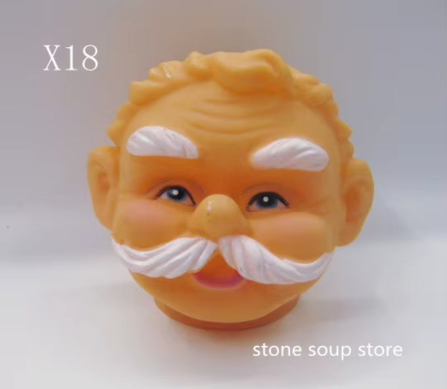 1Pc High-Quality 3D Vinyl Santa Claus Head Christmas Decorations Diy Accessories Craft Ornament Elderly Face