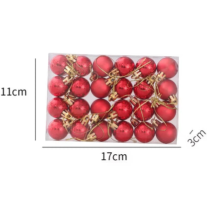 144/24Pcs Mini Electroplated Christmas Balls Set Xmas Tree Pendant Christmas Ball Hanging Ornament for New Year Party Home Decor