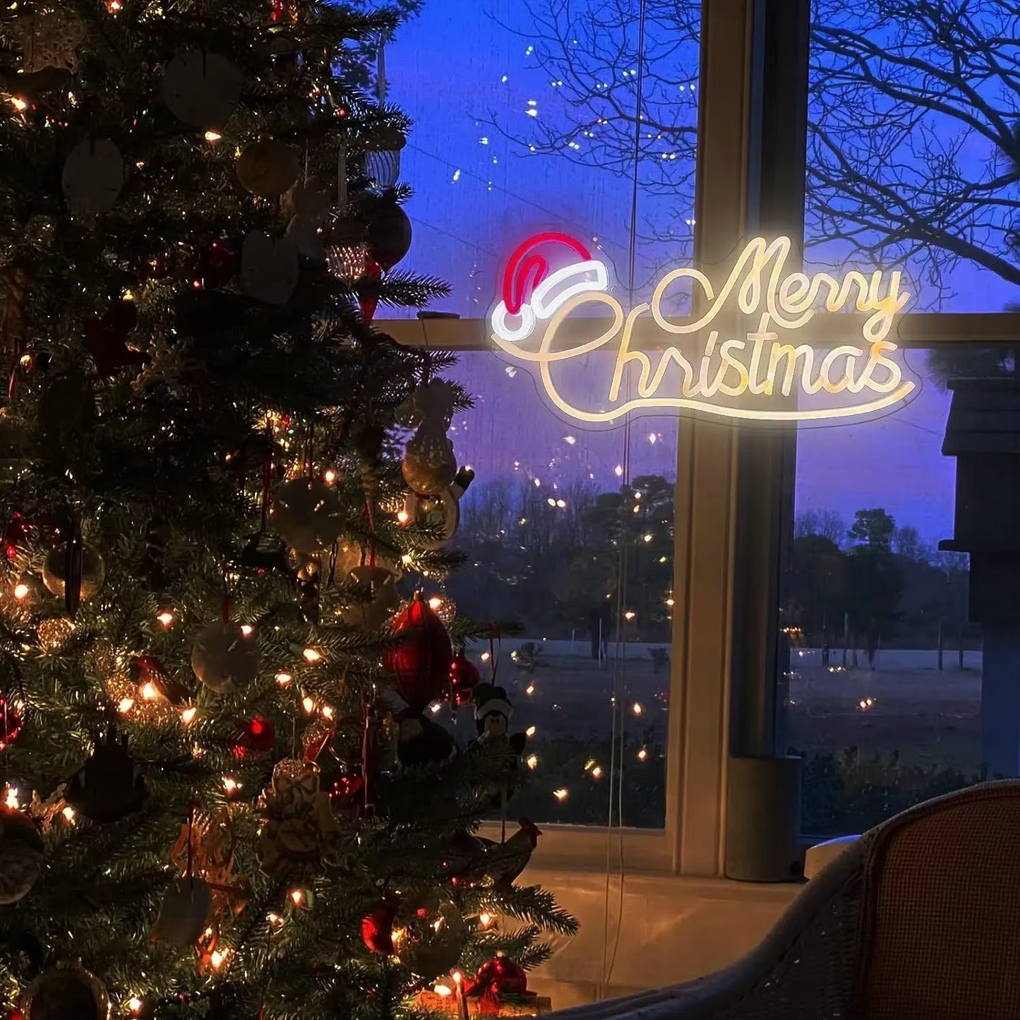 Merry Christmas Neon Sign LED Neon Light for Christmas Festival Christmas Neon Sign Neon Decor Merry Xmas Neon Sign Decor