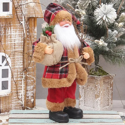 1~4PCS 2025 Christmas Decoration for Home Santa Claus Plush Doll 30Cm Navidad Party Decor Xmas Ornaments New Year Gift