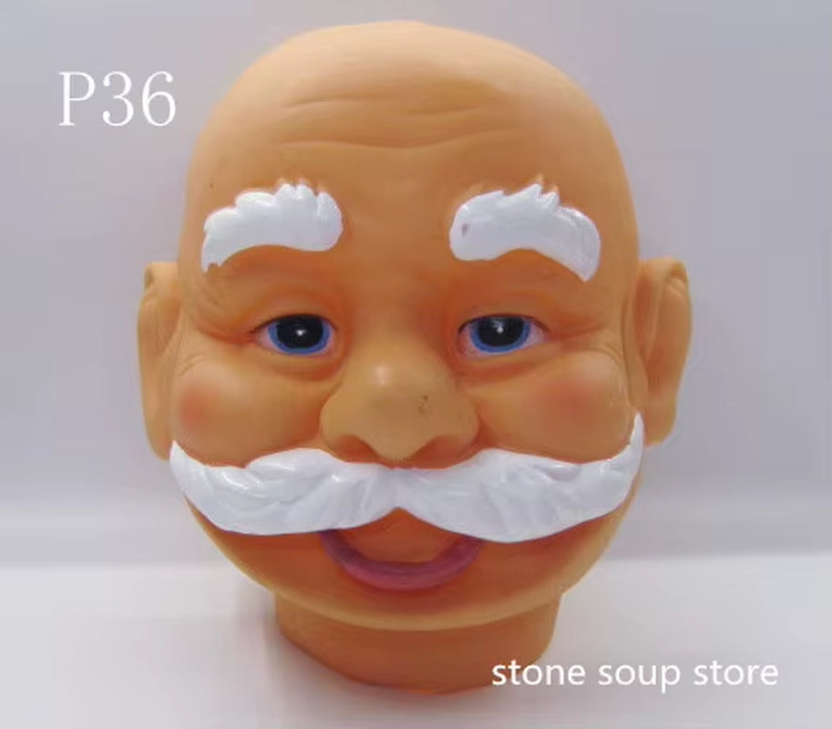 1Pc High-Quality 3D Vinyl Santa Claus Head Christmas Decorations Diy Accessories Craft Ornament Elderly Face