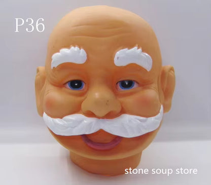 1Pc High-Quality 3D Vinyl Santa Claus Head Christmas Decorations Diy Accessories Craft Ornament Elderly Face